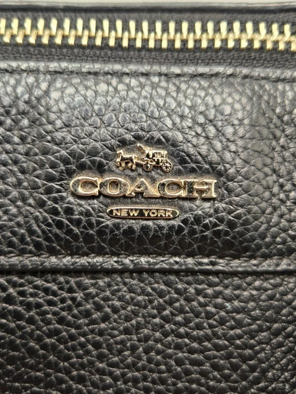 Coach Bennett Mini Satchel, Crossbody pebbled Leather with shoulder strap black